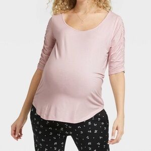 Hatch Maternity Womens Elbow Sleeve Shirt Size XXL Soft Stretch Pink The Nines